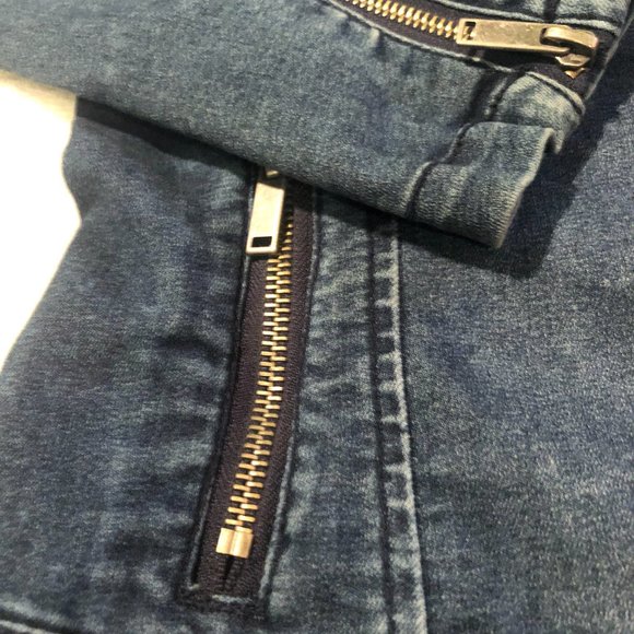 CUTE MOTO STYLE JEAN JACKET WITH SPANDEX - Picture 5 of 6